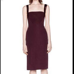 Dion Lee - Silk Strap Burgundy Pinafore Cocktail Dress (US 4)